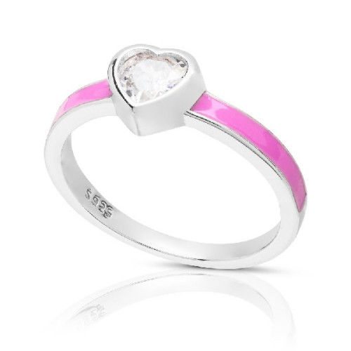 SORTIJA CORAZON CZ LADOS ESMALTE - SO1545R/04/14