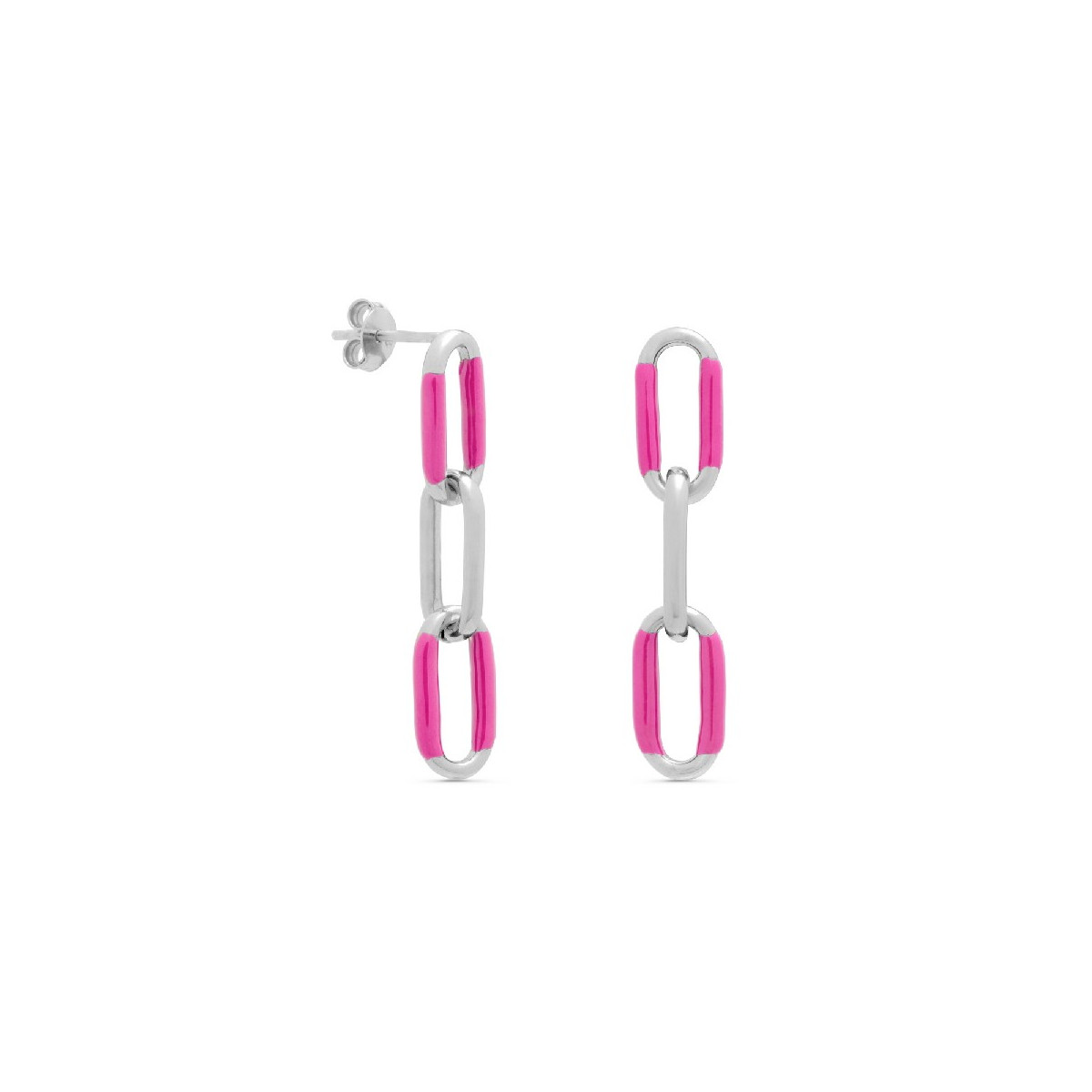 PENDIENTE CON 3 ESLABONES RECTANG. 2 CON ESMALTE - PE6075R/14
