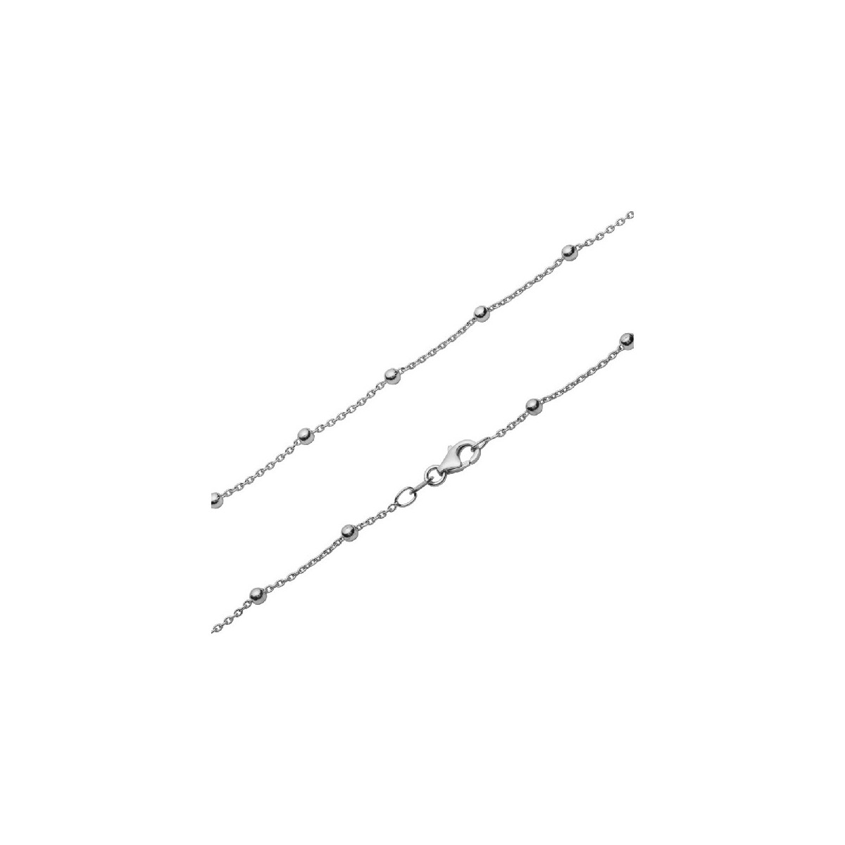 CADENA CON BOLAS RODIO, DISPONIBLE EN 40 CM, 45 CM, 50 CM, 60 CM Y 70 CM. - CA1461/40R