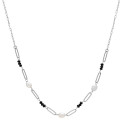 GARGANTILLA PERLA NATURAL + ONIX + ESLABON REC - GA1703R/36/10