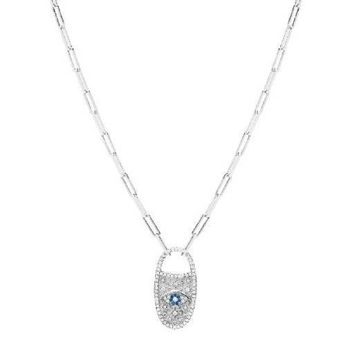 G. ESLABON RECTANG. + COLGANTE OVAL CZ - GA1718R