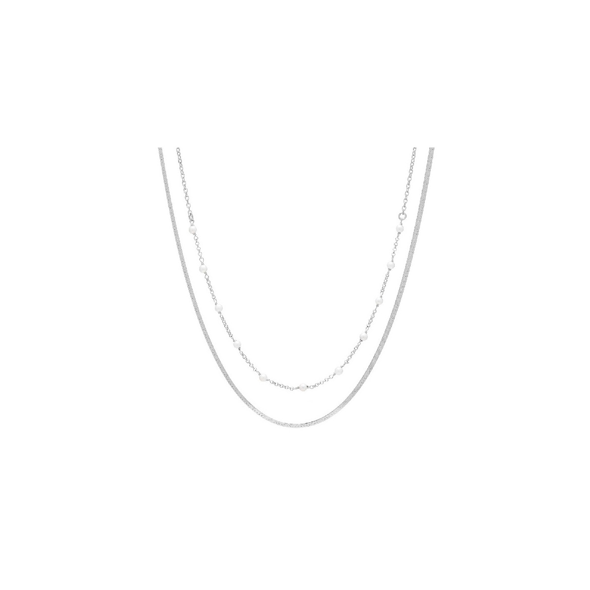 GARG. DOBLE PLANA + CADENA CON PERLAS - GA1720R