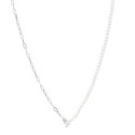 G. MITAD PERLA MITAD CADENA CZ CORAZON - GA1722R