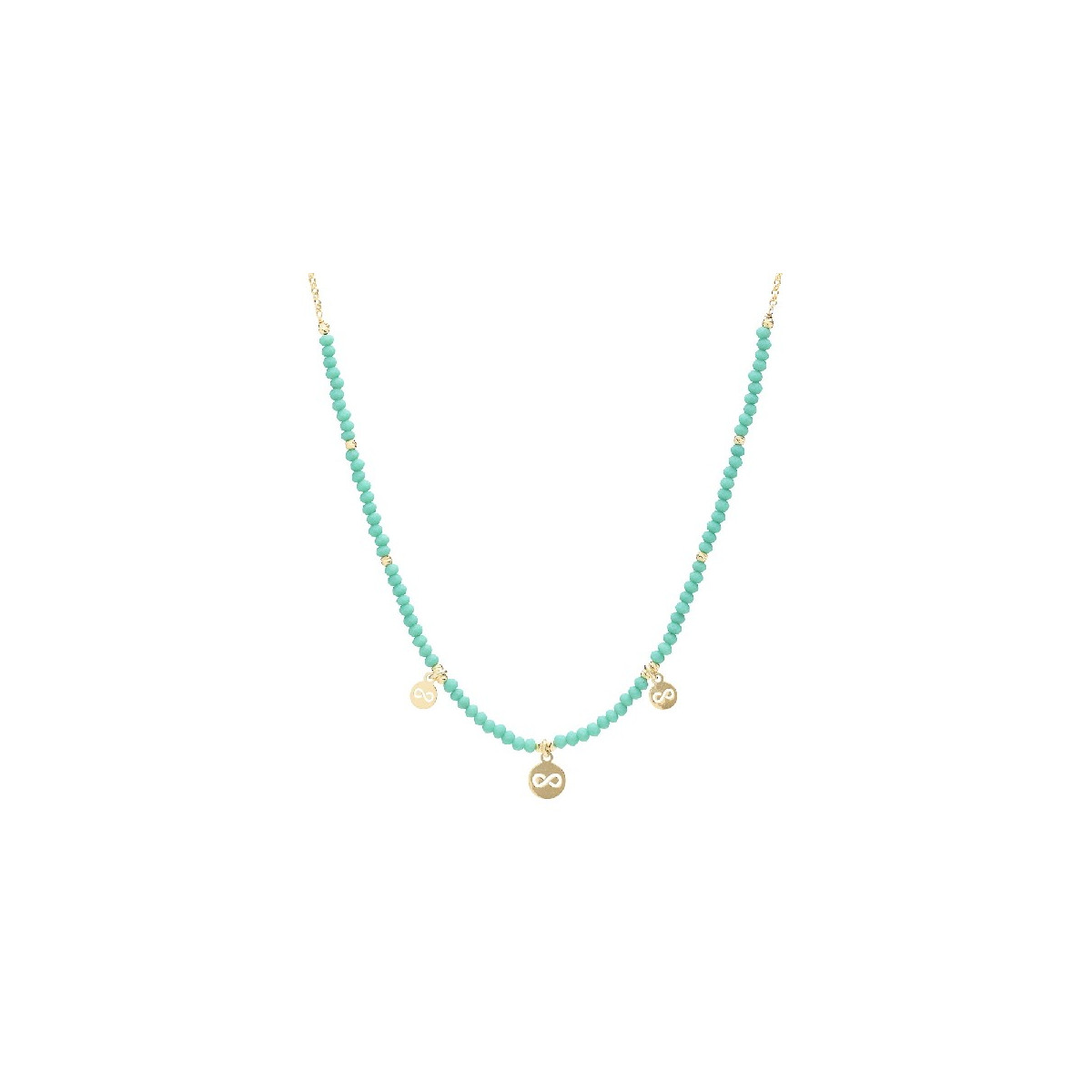 GARGANTILLA PIEDRAS COLORES + CIRCULO INFINITO - GA1725CH/15