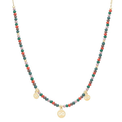 GARGANTILLA PIEDRAS COLORES + CIRCULO INFINITO - GA1725CH/24