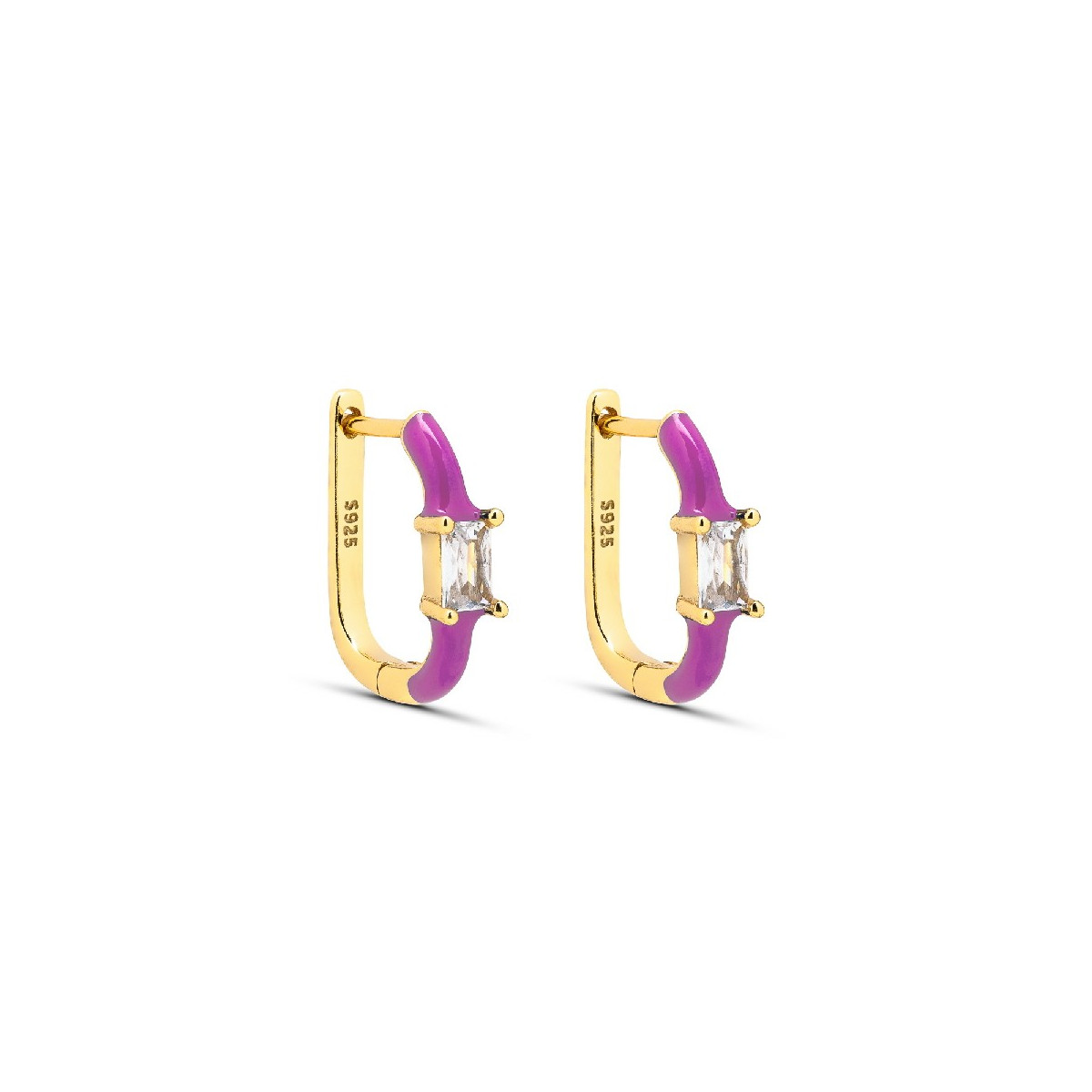 PENDIENTE ARO CZ RECTANGULAR ESMALTE - PE6055CH/04/14