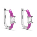 PENDIENTE ARO CZ RECTANGULAR ESMALTE - PE6055R/04/14