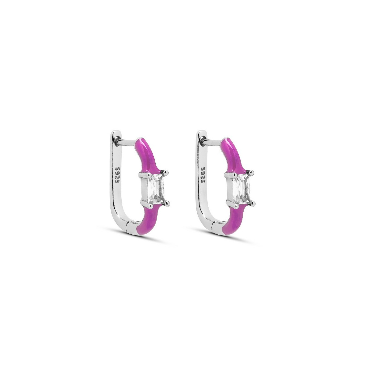 PENDIENTE ARO CZ RECTANGULAR ESMALTE - PE6055R/04/14