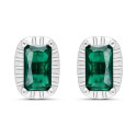 PENDIENTE CZ RECTANGULAR BORDE PLATA - PE6057R/16