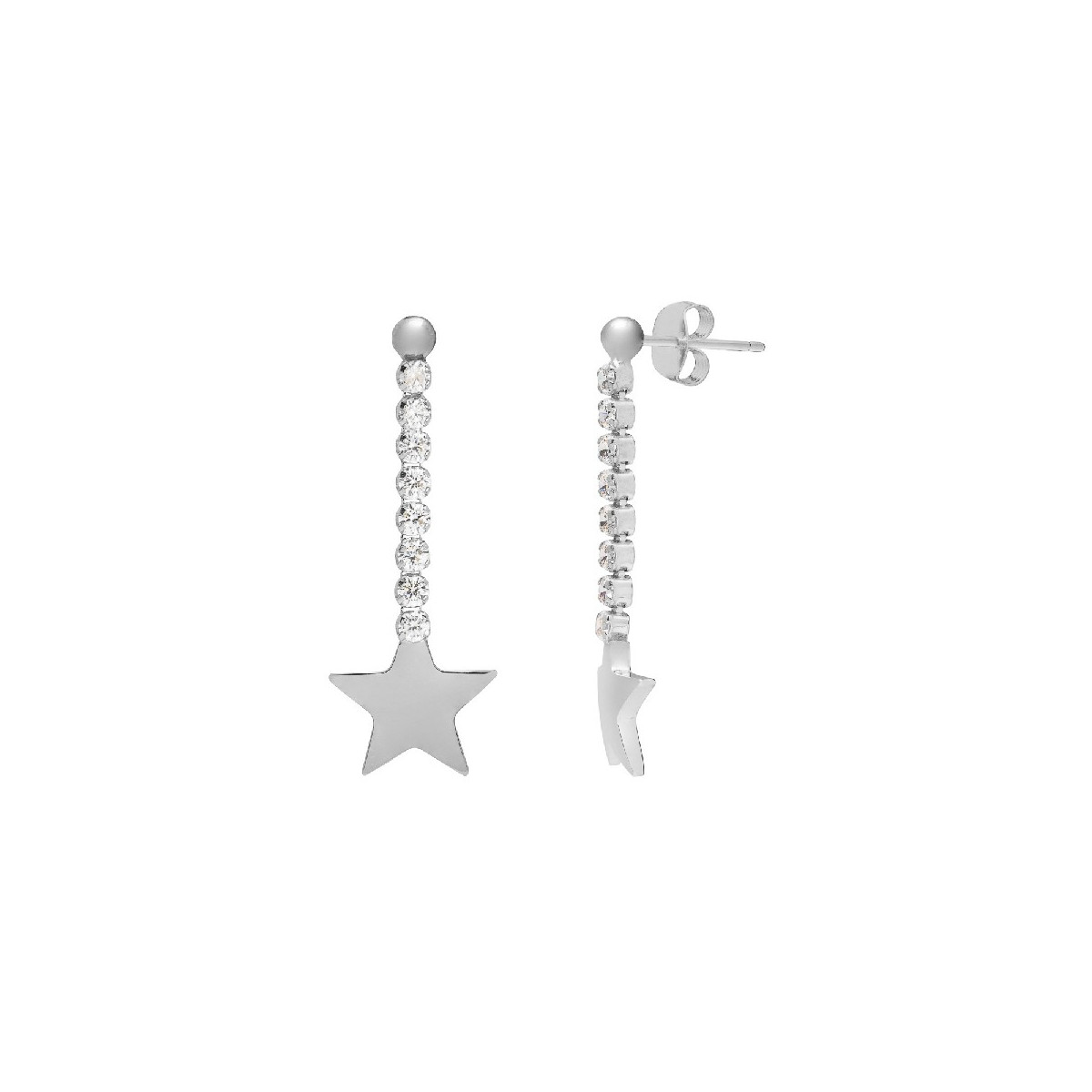 PENDIENTE BOLA + LINEA CIRCONITAS + ESTRELLA - PE6042R/04
