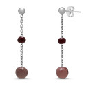 PENDIENTE CADENA + 2 BOLAS ESMALTE - PE6046R/02/01