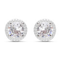 PENDIENTE CIRCONITA REDONDA BORDE PLATA - PE6053R/04