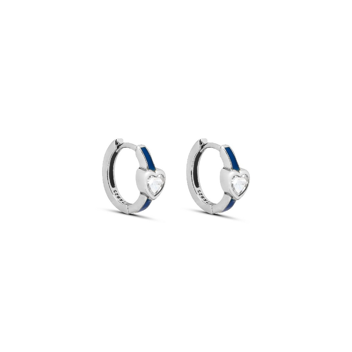 PENDIENTE ARO CZ CORAZON ESMALTE - PE6054R/04/03