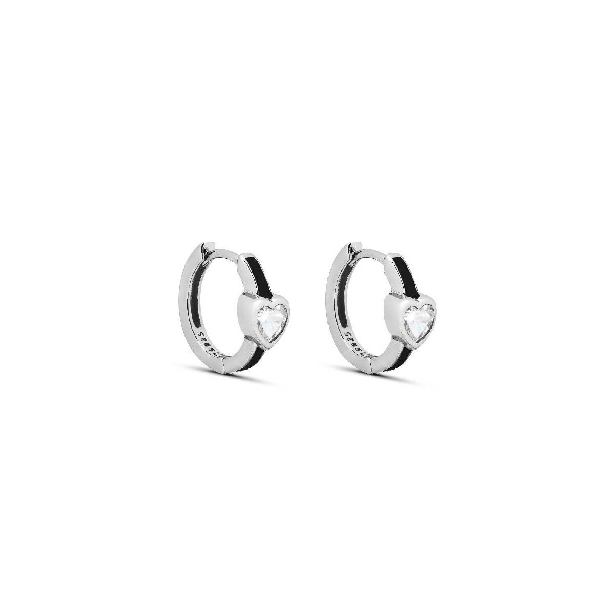 PENDIENTE ARO CZ CORAZON ESMALTE - PE6054R/04/10
