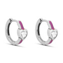 PENDIENTE ARO CZ CORAZON ESMALTE - PE6054R/04/14