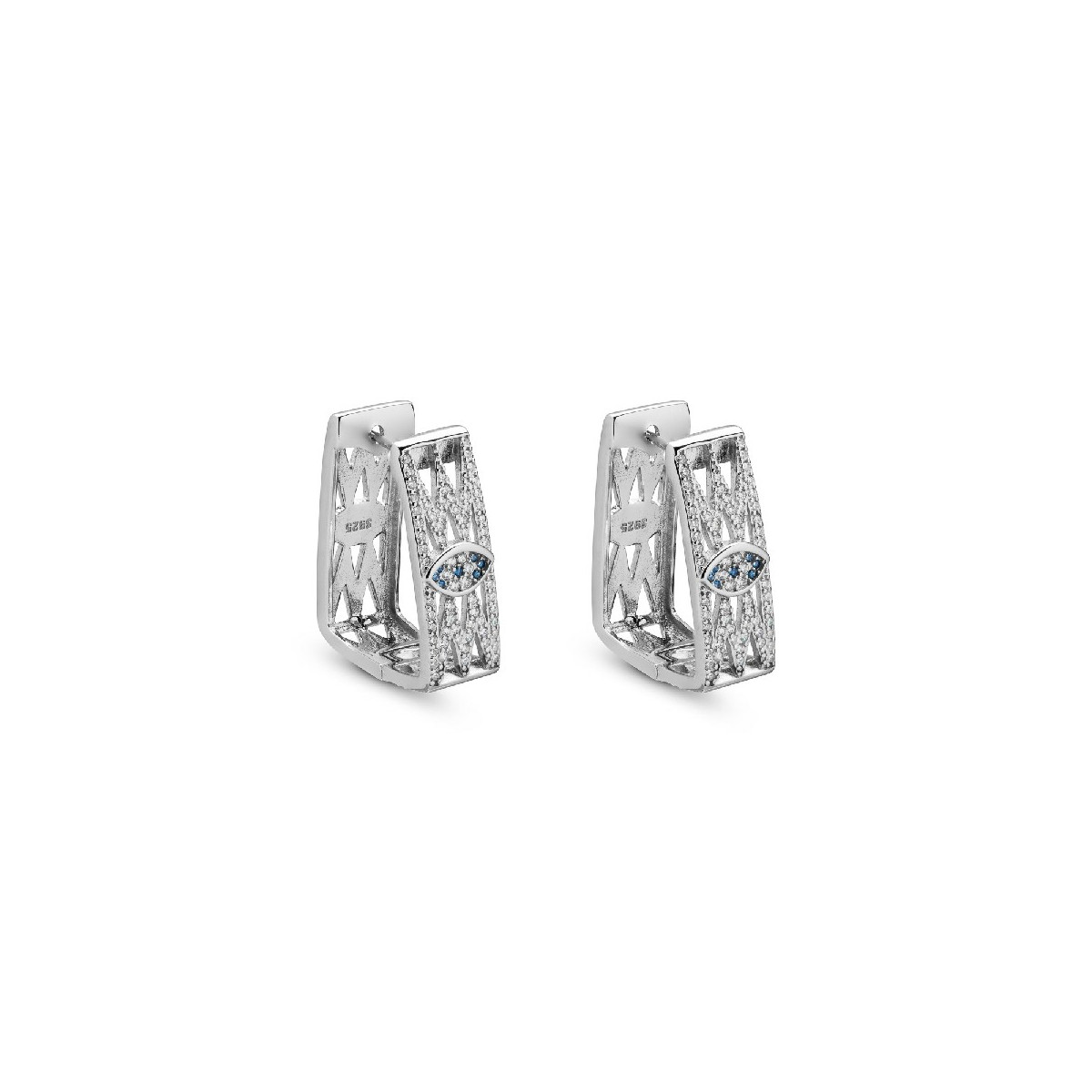 PENDIENTE ARO RECTANGULAR OJO TURCO  - PE6063R