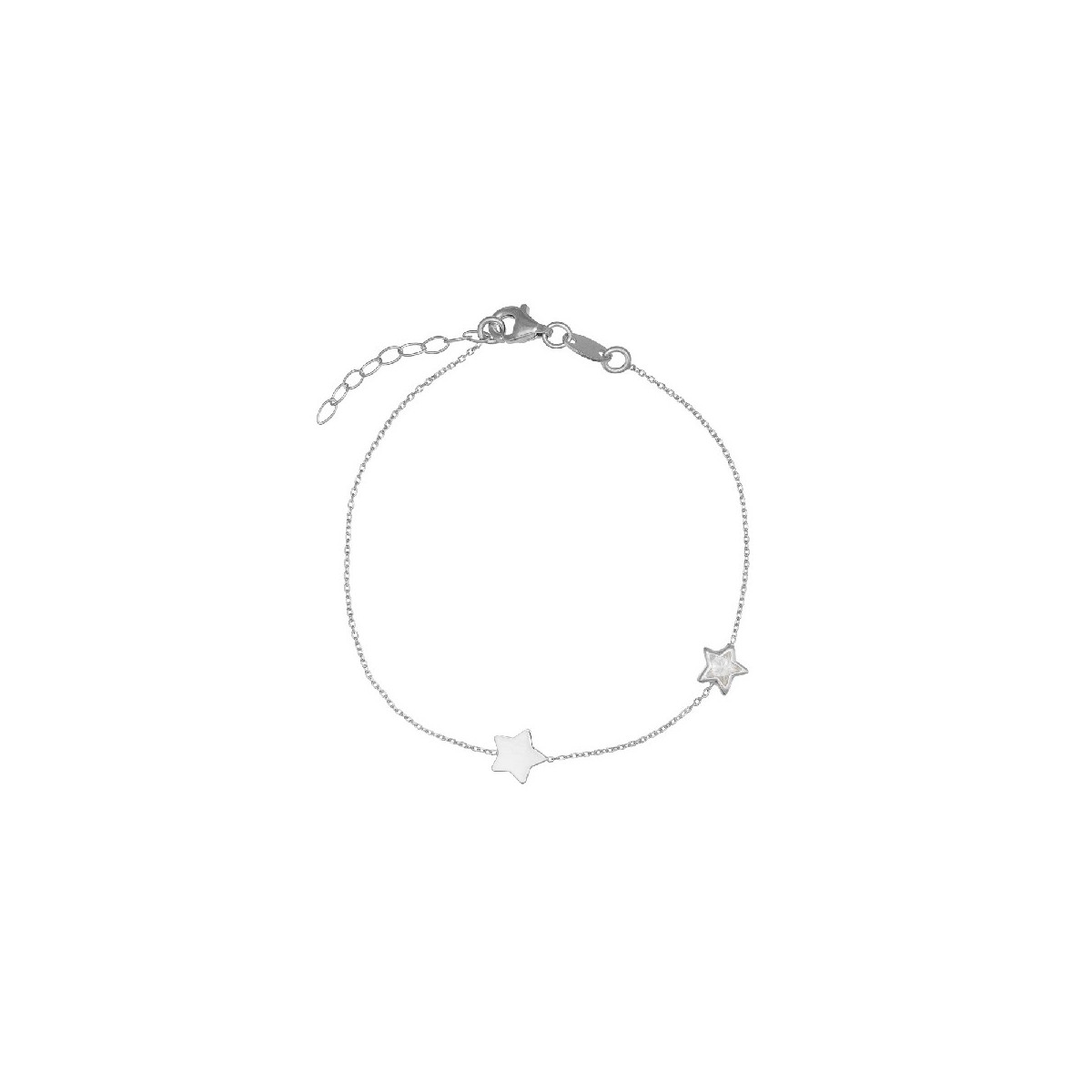 PULSERA ESTRELLA LISA + CZ ESTRELLA EN LINEA - PU5407R
