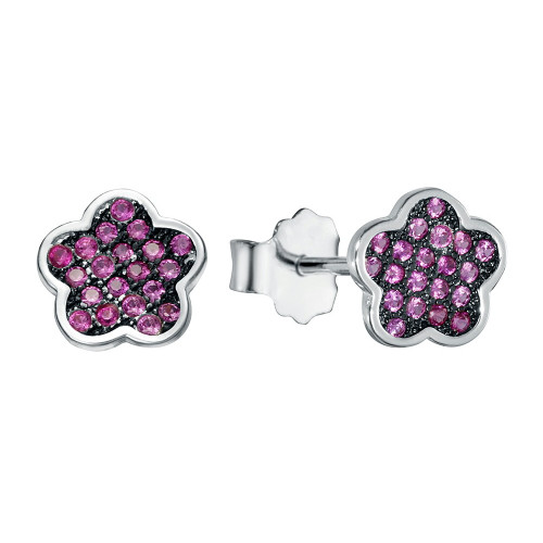 PENDIENTE FLOR CIRCONITAS RUBI - PE4406/13