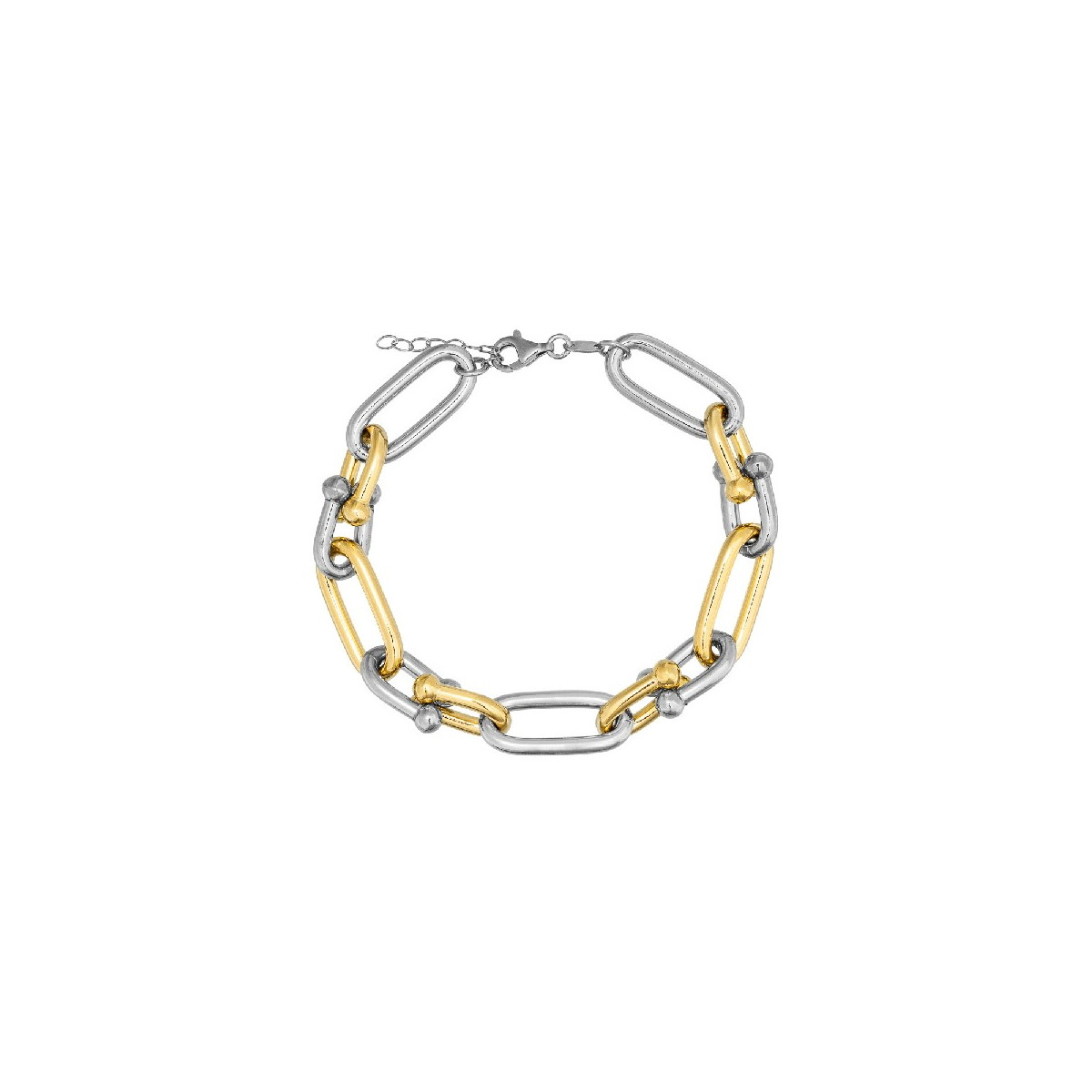 PULSERA ESLABONES OVALADOS BOLA BICOLOR - PU5391CH/R