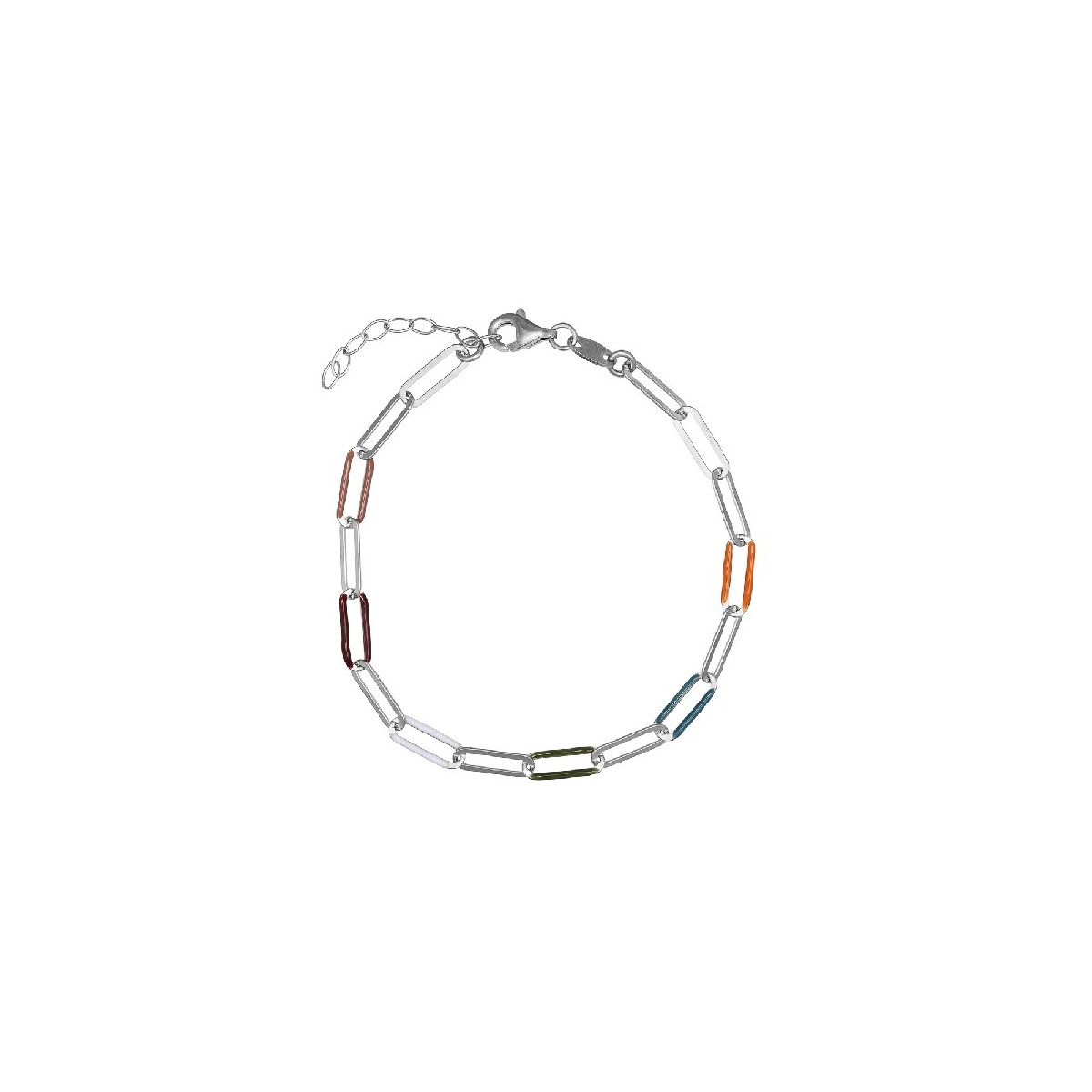 PULSERA CADENA RECTANG. ESLABONES MULTICOLOR - PU5392R/24