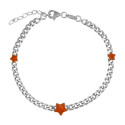 PULSERA BARBADA 3 ESTRELLAS EN LINEA ESMALTE - PU5393R/09