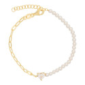 PUL. MITAD PERLA MITAD CADENA CZ CORAZON - PU5430CH