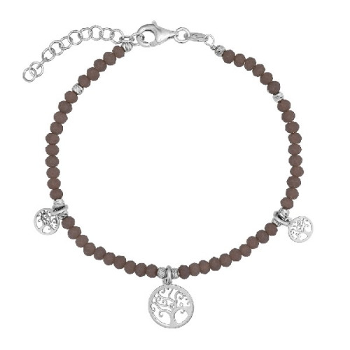 PULSERA PIEDRAS COLORES + ARBOLES VIDA COLGANDO - PU5447R/25