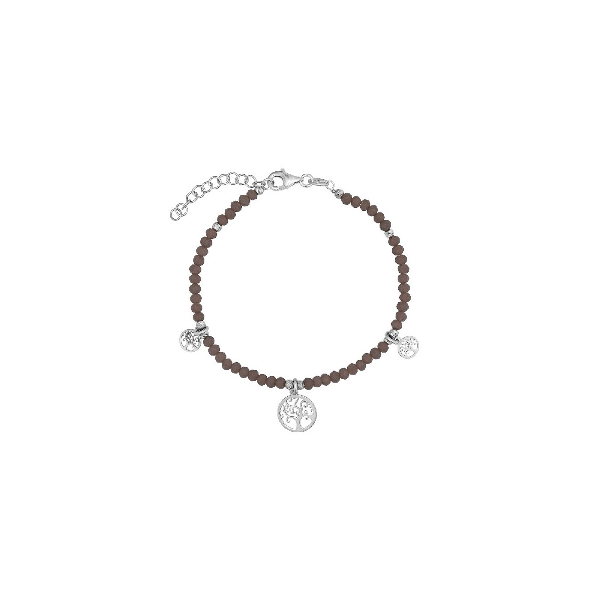 PULSERA PIEDRAS COLORES + ARBOLES VIDA COLGANDO - PU5447R/25
