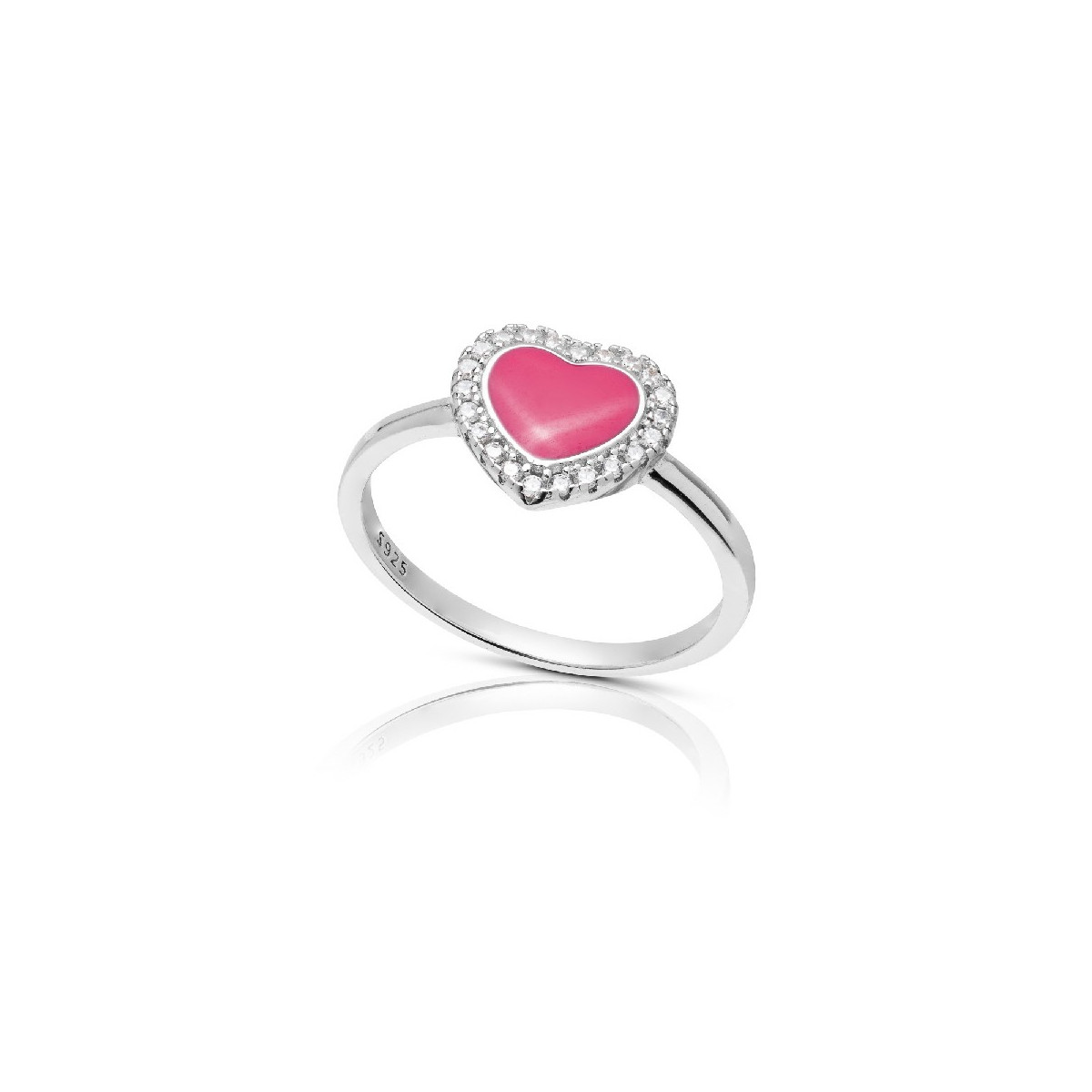 SORTIJA CORAZON ESMALTE BORDE CZ - SO1520R/04/14