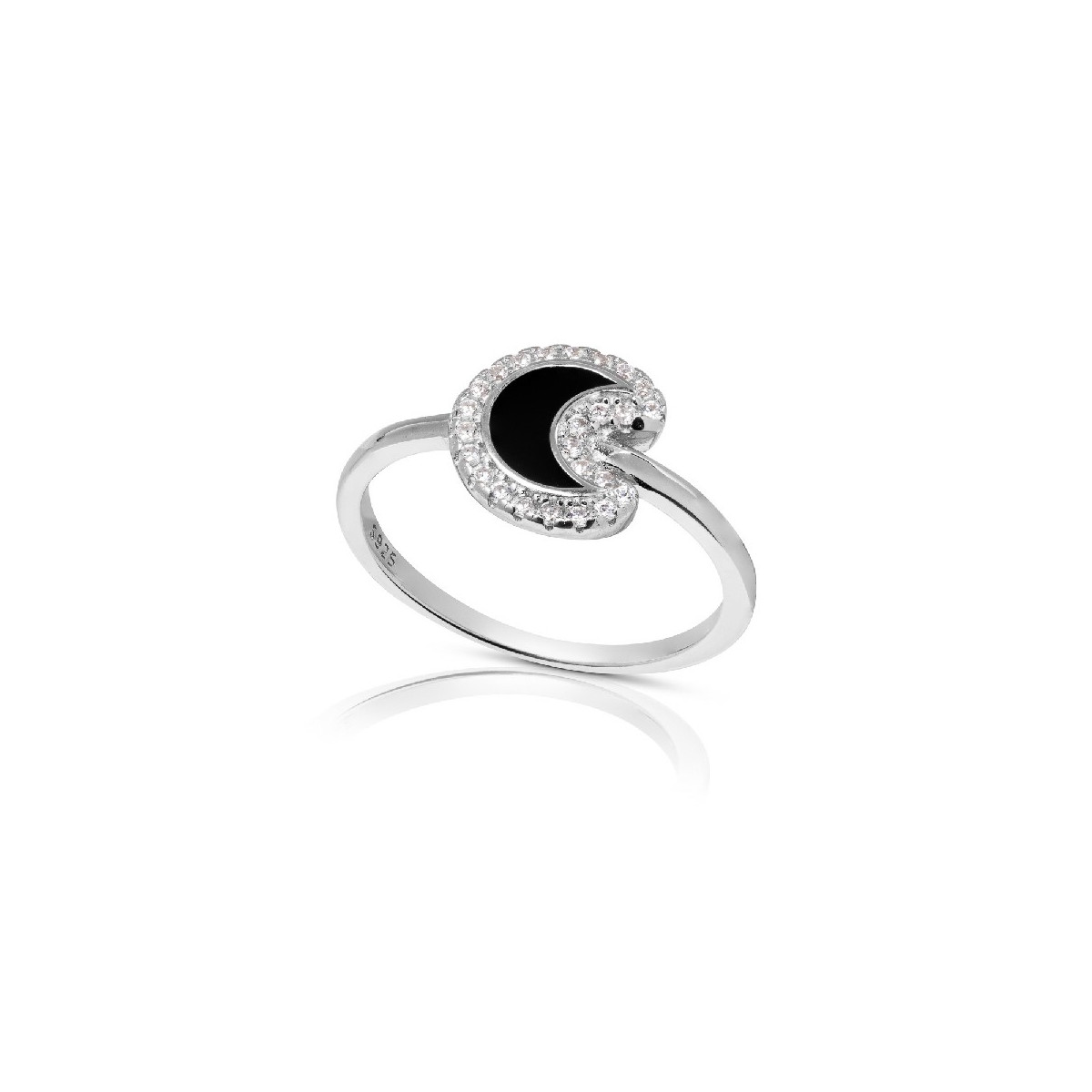 SORTIJA LUNA ESMALTE BORDE CIRCONITAS - SO1534R/04/10