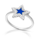 SORTIJA ESTRELLA ESMALTE BORDE CZ - SO1541R/04/03