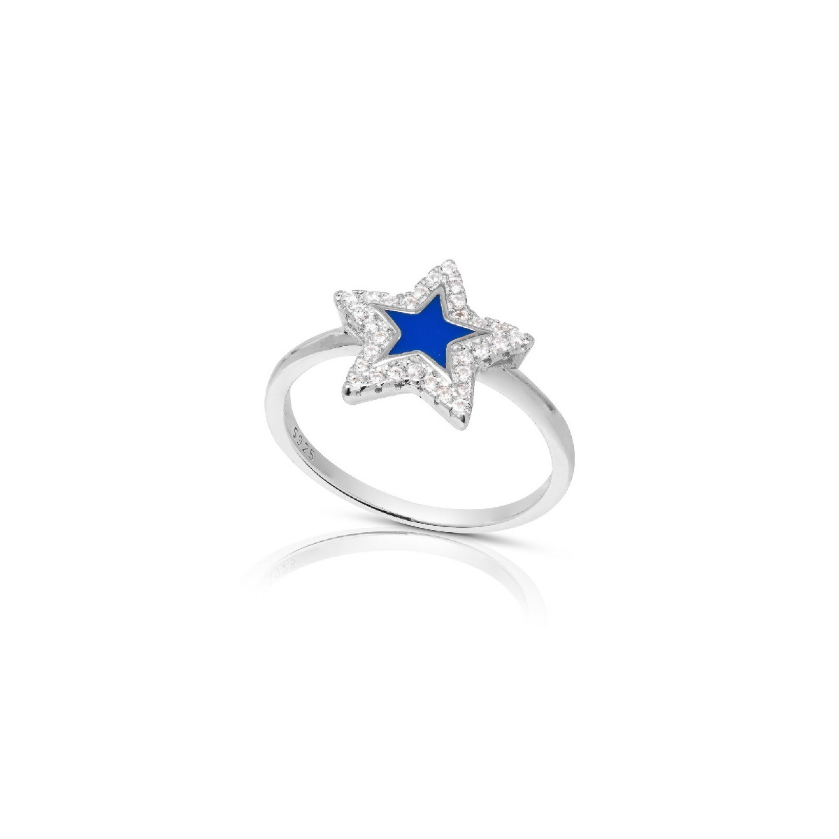 SORTIJA ESTRELLA ESMALTE BORDE CZ - SO1541R/04/03
