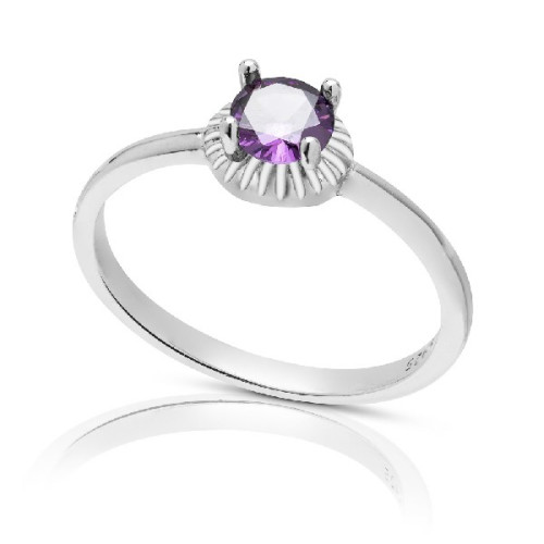 SORTIJA CIRCONITA REDONDA BORDE PLATA - SO1544R/01