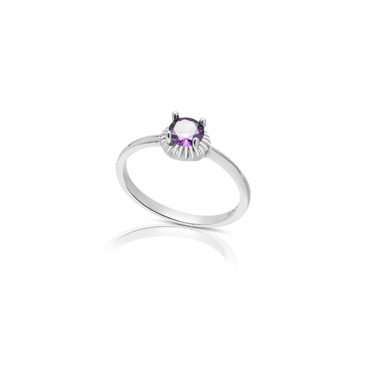 SORTIJA CIRCONITA REDONDA BORDE PLATA - SO1544R/01