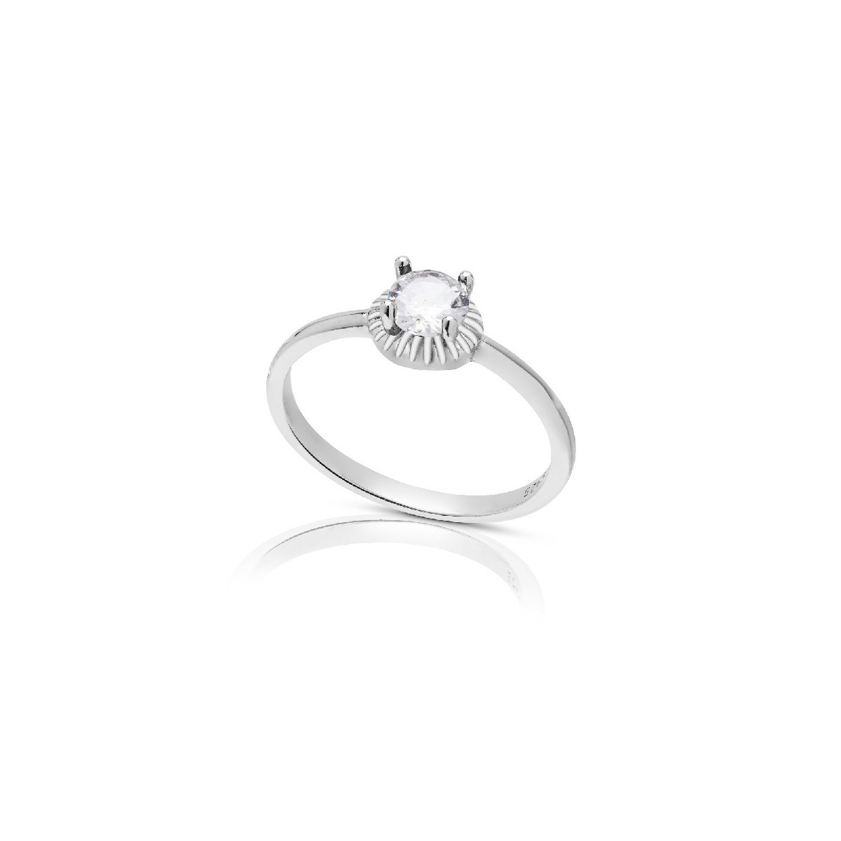 SORTIJA CIRCONITA REDONDA BORDE PLATA - SO1544R/04