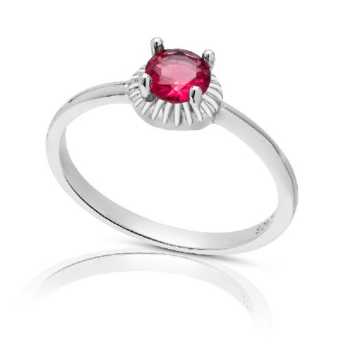 SORTIJA CIRCONITA REDONDA BORDE PLATA - SO1544R/13