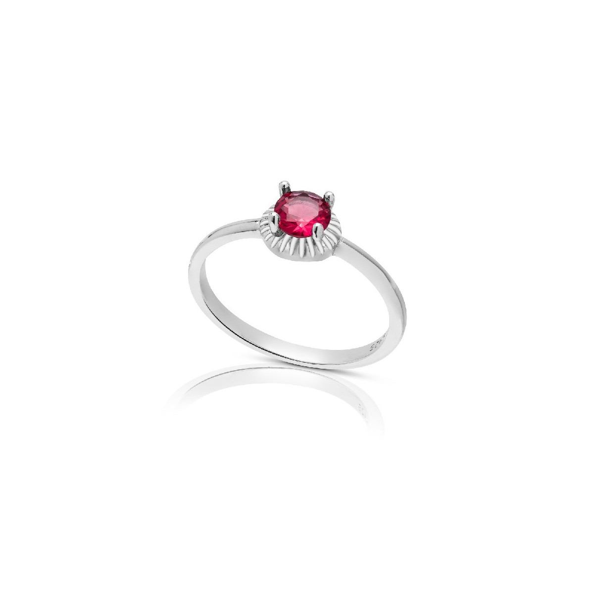 SORTIJA CIRCONITA REDONDA BORDE PLATA - SO1544R/13