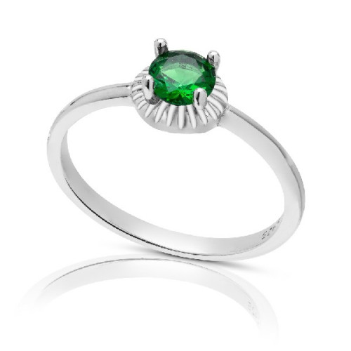 SORTIJA CIRCONITA REDONDA BORDE PLATA - SO1544R/16