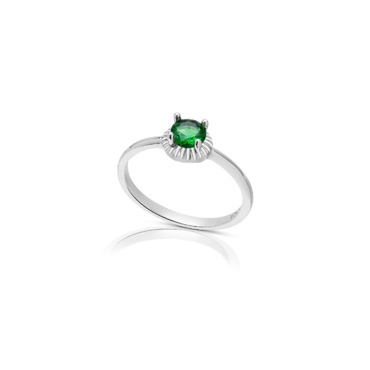 SORTIJA CIRCONITA REDONDA BORDE PLATA - SO1544R/16