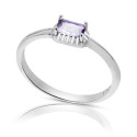 SORTIJA CIRCONITA RECTANGULAR BORDE PLATA - SO1546R/01