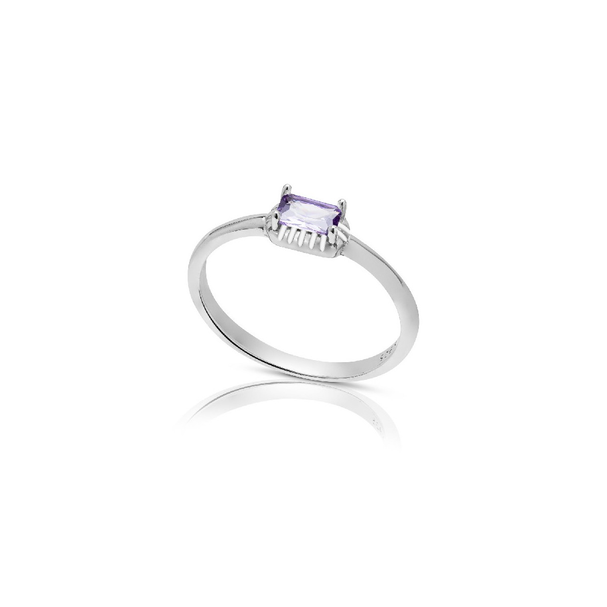 SORTIJA CIRCONITA RECTANGULAR BORDE PLATA - SO1546R/01