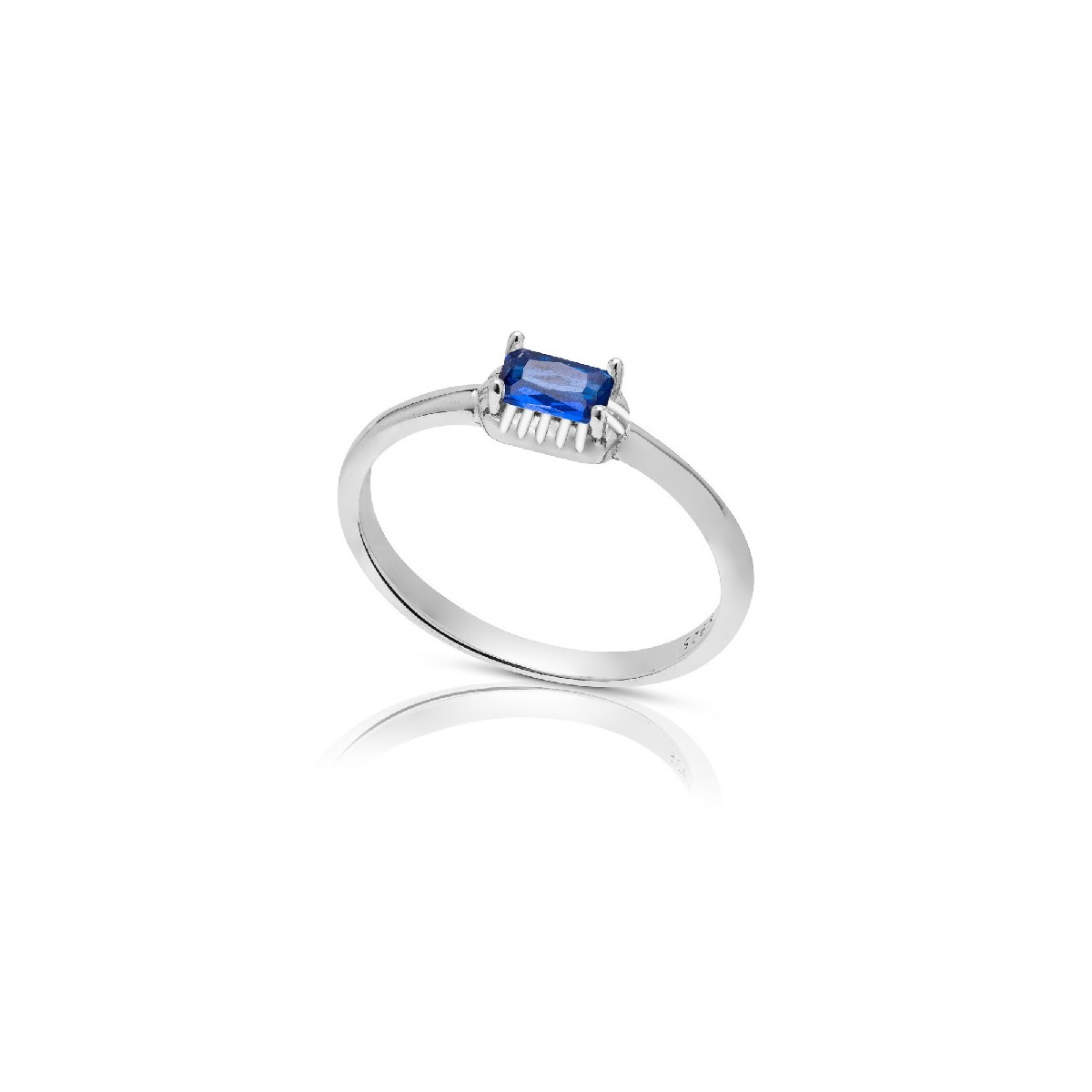 SORTIJA CIRCONITA RECTANGULAR BORDE PLATA - SO1546R/03
