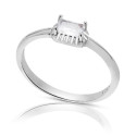 SORTIJA CIRCONITA RECTANGULAR BORDE PLATA - SO1546R/04