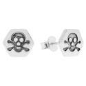 PENDIENTE HEXAGONO CALAVERA OXIDO - PE5689