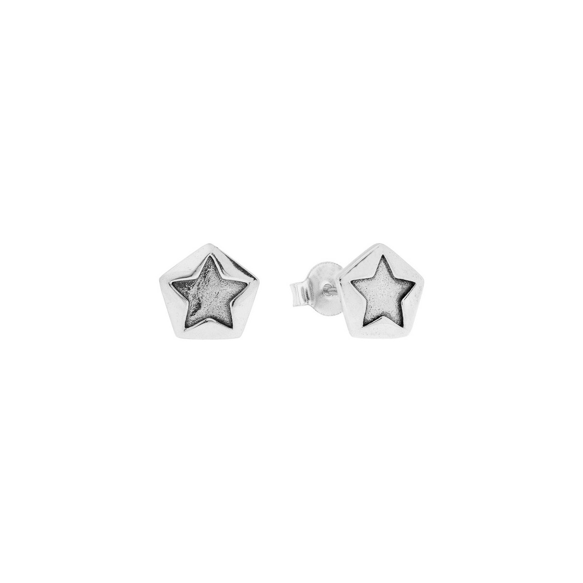 PENDIENTE PENTAGONO ESTRELLA OXIDO - PE5690