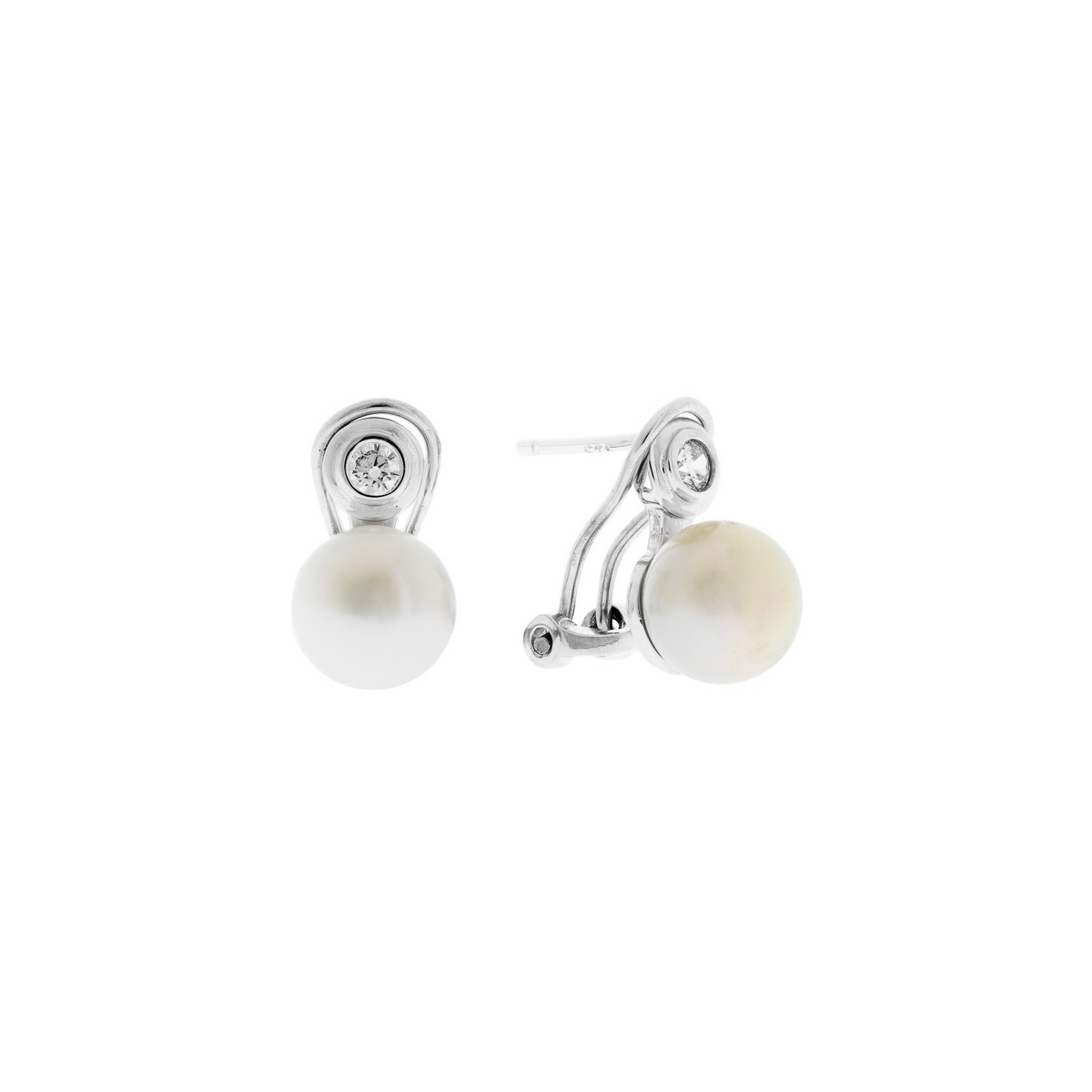 PENDIENTE OMEGA PERLA CHATON - PE6074R