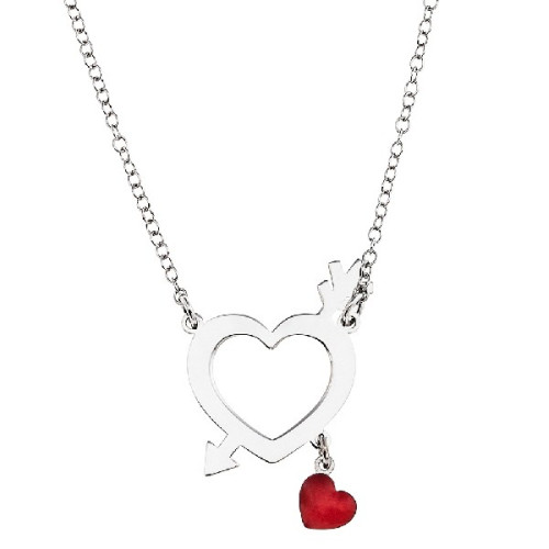 GARGANTILLA CORAZON FLECHA + CORAZON ESMALTE - GA1744R