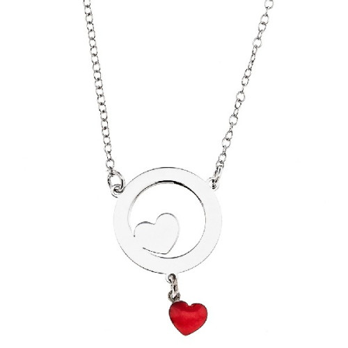 GARGANTILLA CIRCULO CORAZON + CORAZON ESMALTE - GA1747R