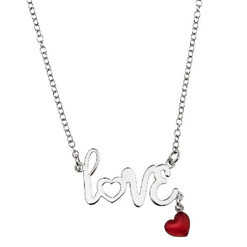 GARGANTILLA LOVE LETRA INGLESA + CORAZON ESMALTE - GA1748R