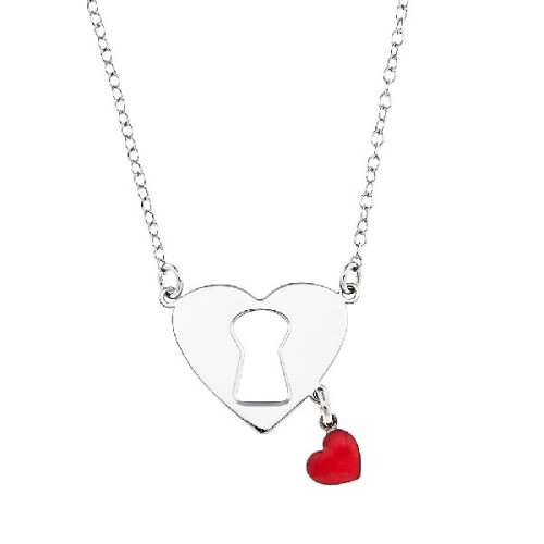 GARGANTILLA CORAZON CERRADURA + CORAZON ESMALTE - GA1751R